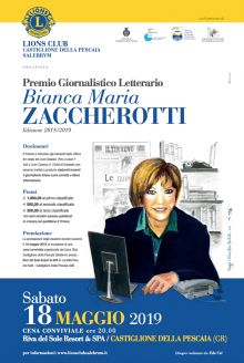 Premio Giornalistico Letterario Bianca Maria Zaccherotti: la cerimonia il 18 maggio